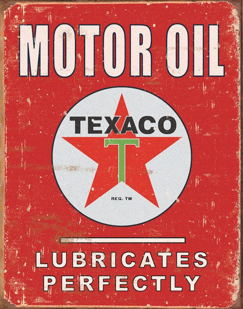 Tin Sign 1444 Texaco - Lubricates Perfectly
