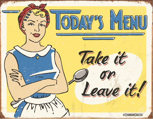 Tin Sign 1654 Today's Menu