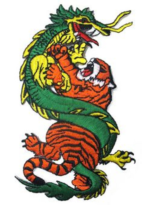Tiger and Dragon Iron On Patch