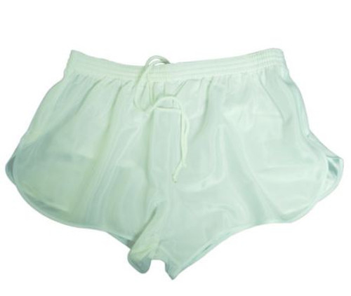 French White Nylon Sport Shorts
