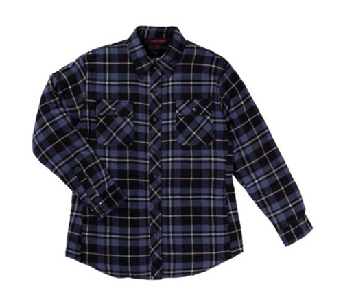 Womens Quilt-Lined Flannel Shirt (Navy Plaid) - 2 Pack