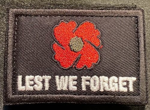 Poppy Velcro Back Patch  - Lest We Forget