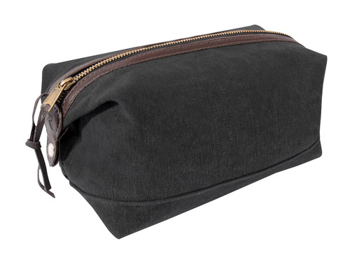 Rothco Canvas & Leather Travel Kit - Charcoal Grey