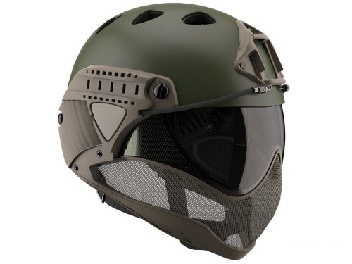 WARQ Full Face Protection Helmet System (Color: OD-/ Clear Lens)