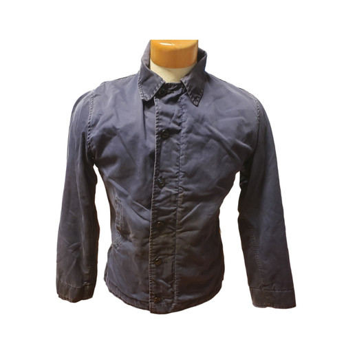 U.S. Armed Forces Vietnam Era Navy Dark Blue N-4 Deck Jacket - Size 36 R - Dated 1967