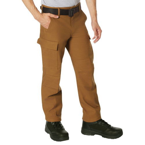 Rothco Active Flex Fleece Lined Canvas Work Pants - Work Brown