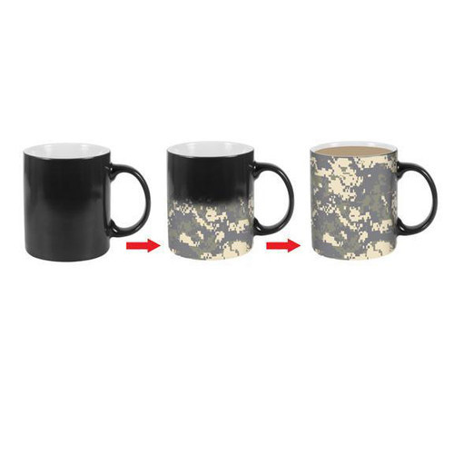Ceramic Color Change Mug - Black/Army Digital Camo