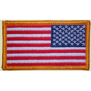 Patch - Reversed U.S. Flag Gold Border - Morale Patch