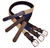 Boston Leather 6270-20 1.25" Leather Tipped Cotton Belt - Tan