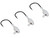 Mustad Bullet Head 3/8 OZ 2X Strong - Pack of 3 (Color: White UV with Red Eyes / Size 4/0)