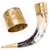 Viking Chieftain All-Natural Drinking Horn w/Hammered Brass Trim