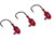 Mustad Bullet Head 1/2 OZ 2X Strong - Pack of 3 (Color: Red UV with Red Eyes / Size 4 /0)