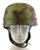 German WW2 Paratrooper M38 Fallschirmjager Helmet Green Brown Camouflage w/Texture Wire & Decal