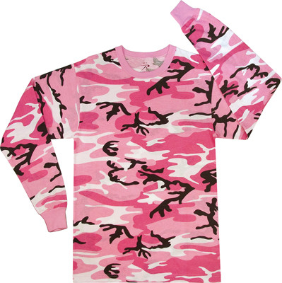 Rothco Long Sleeve Color Camo T-Shirt - Pink Camo
