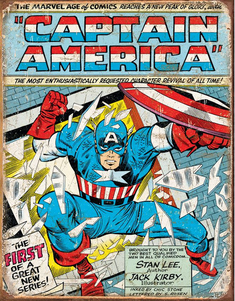 Tin Sign 1970 Captain America Cover