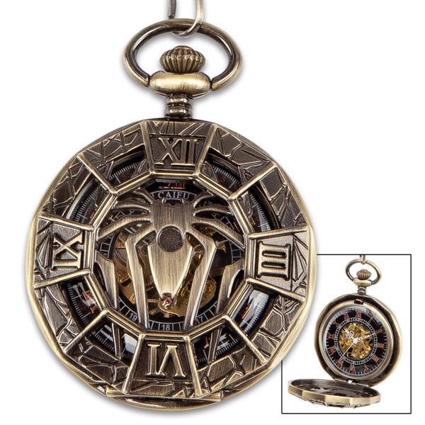 Arachnophobia Pocket Watch w/Chain