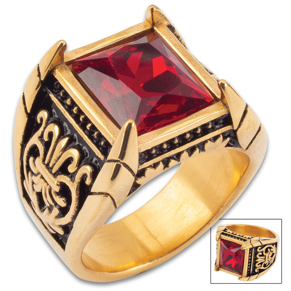 Red Jeweled Medici Ring
