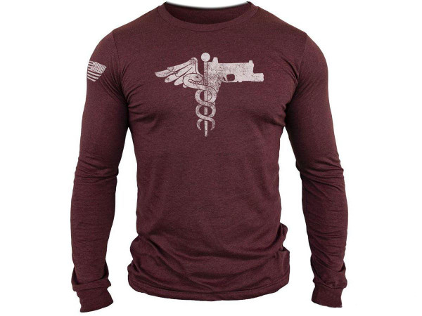 MUSA "Trauma Medical Shooter" Long Sleeve Shirt (Color: Cardinal Heather / Large)