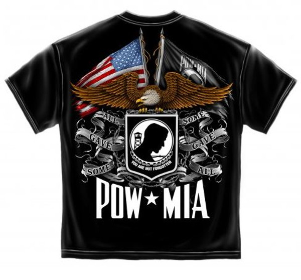 US Veteran "POW-MIA Eagle With Two Flags" T-Shirt