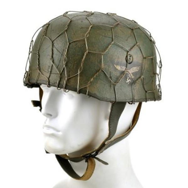 German Paratrooper Helmet With Correct Period Chickenwire