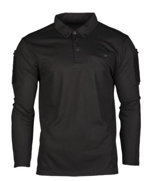 Mil-Tec Black Quick-Dry LG/SL Tactical Shirt
