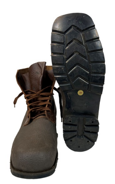 Swedish Armed Forces Brown Leather Boots W/Rubber Sole