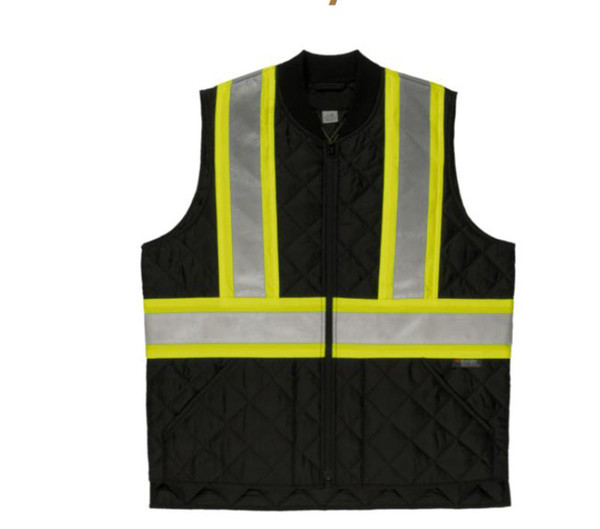 Quilted Safety Vest (Black) - 2 Pack