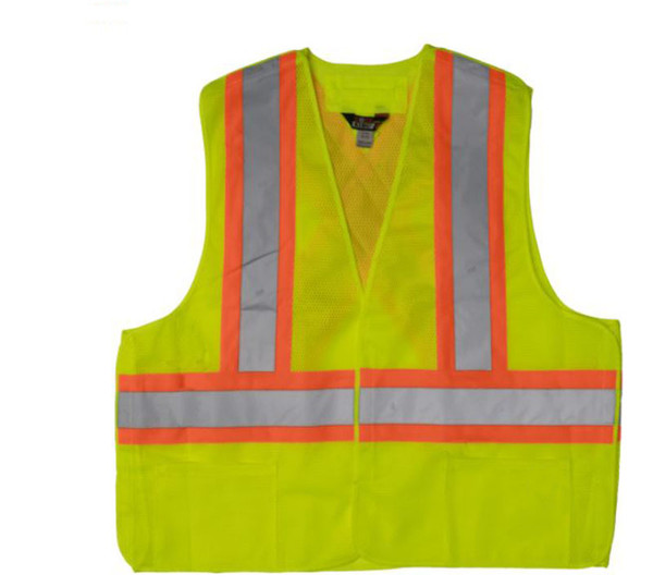 5-Point Tearaway Safety Vest (Fluorescent Green) -5 Pack