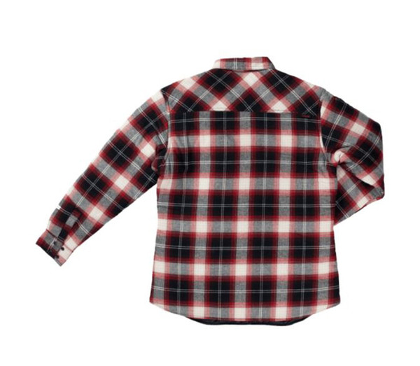 Womens Quilt-Lined Flannel Shirt (Red Plaid) - 2 Pack