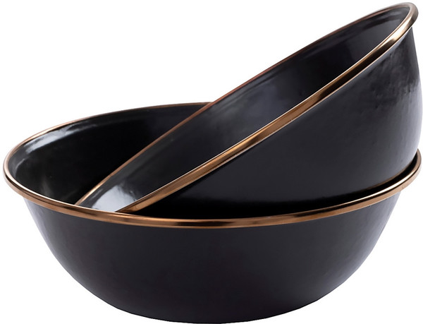 Enamel Bowl Set Charcoal Enamel Bowl Set Charcoal