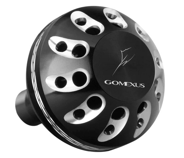 Gomexus Round Power Knob for Spinning Reel (Color: Black-Silver)