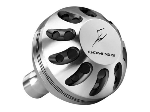Gomexus Round Power Knob for Spinning Reel (Color: Silver-Black)