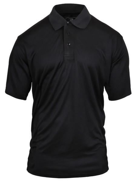 Rothco Moisture Wicking Polo Shirt - Black
