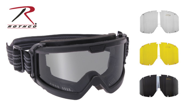 Rothco ANSI Ballistic OTG Goggle System - Black