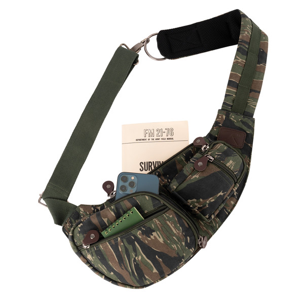 Rothco Crossbody Canvas Sling Bag - Tiger Stripe Camo