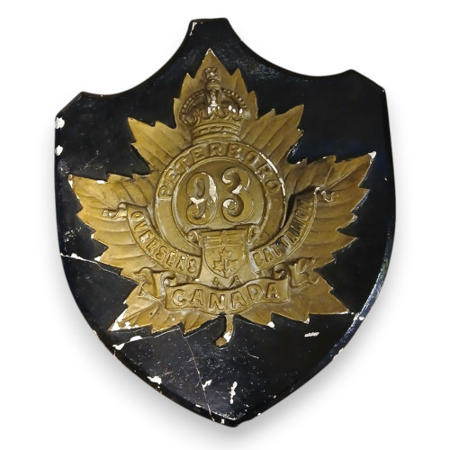 WW1 93th Peterboro Canadian Overseas Battalion Ceramic Plaque