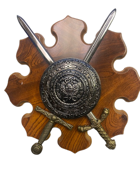 Denix Decorated Shield w/Lionheart & Excalibur