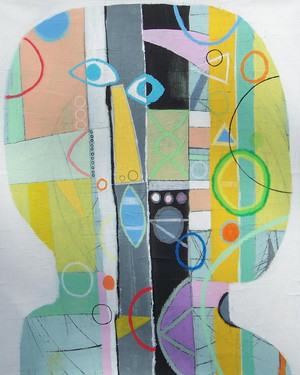 Acrylic and Oil Pastel on Canvas.  Gallery Wrapped.  30 x 24"