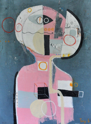 Acrylic, Oil Stick and Pencil on Canvas.  Unframed.  30 x 22"