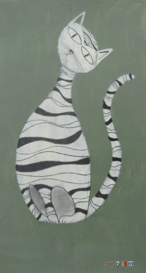 Feline Fatale - Series 29
Acrylic on Canva Paper. 16 6/8" x 9 1/4"