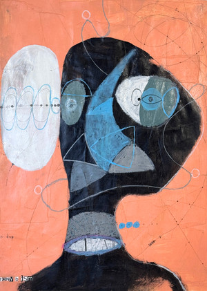 Beauty Is Skin Deep - Mixed Media on Unstretched Canvas, 14 x 19 1/4"