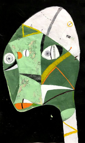 Gum - Mixed Media on Unstretched Canvas, 11 x 17 1/2"