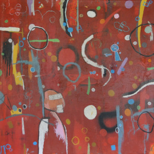 S.O.S.
Acrylic, Oil Stick, & Crayon on Canvas
Gallery Wrapped
50" x 50"