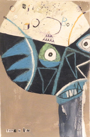 Rid The Boy - Mixed Media on Unstretched Canvas, 11 1/8 x 7 3/4"