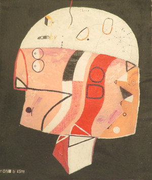 Oh My! - Mixed Media on Unstretched Canvas, 19 x 17"