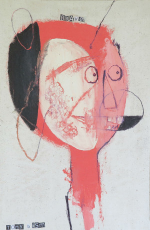 Only The Brave - Mixed Media on Unstretched Canvas, 10 x 15"