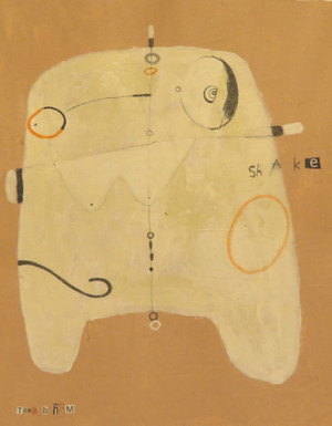 Shake - Acrylic & Graphite Pencil on Canvas Panel, 12 x 9 5/8"