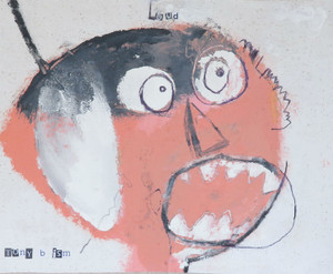 Loud Mouth - Mixed Media on Unstretched Canvas,  11 x 9"