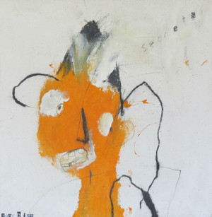 Secrets Devour - Mixed Media on Unstretched Canvas, 14 x 15"