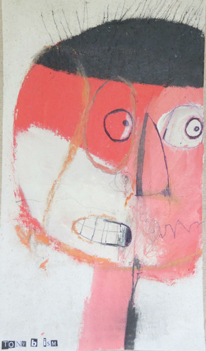 Up Close and Personal - Mixed Media on Unstretched Canvas, 8 1/2 x 15"